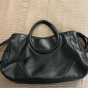 Black Leather Handbag Satchel